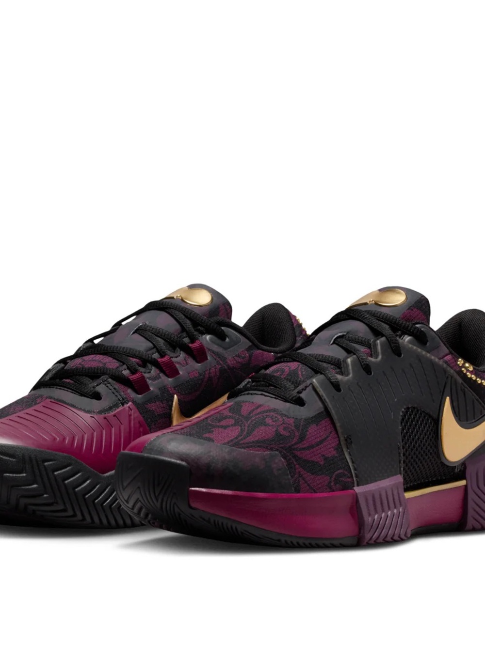 Nike HQ2553 601) Wmns Sz 6Nike W Zoom GP Challenge 1 Osaka HC Bordeaux Gold Bl - Picture 5 of 10